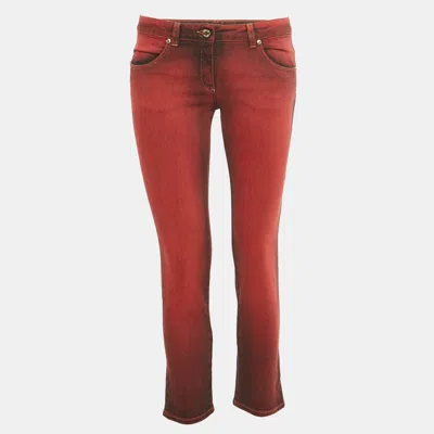 Pre-owned Roberto Cavalli Red Denim Skinny Jeans M/waist 28"