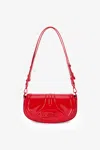 Roberto Cavalli Red Glossy Shoulder Bag With Logo