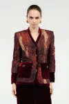Roberto Cavalli Red Silk Jacket With Marble Print In Red