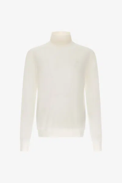 Roberto Cavalli Regular Turtleneck Sweater In White