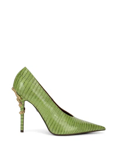 Roberto Cavalli Reptile-effect Pumps In Green