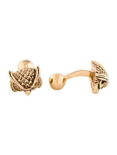 Pre-owned Roberto Cavalli Resin Owl Cufflinks In Black