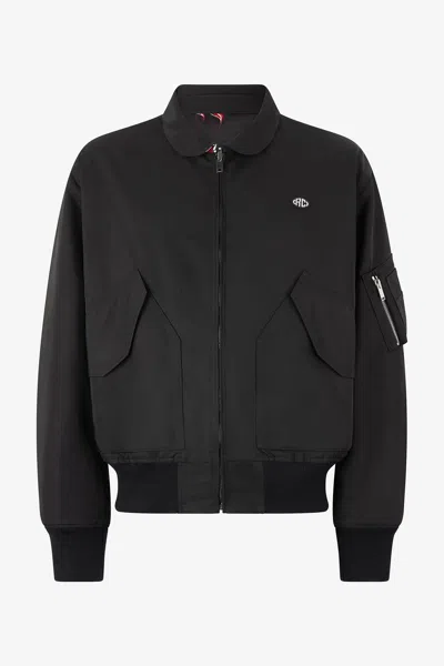 Roberto Cavalli Reversible Bomber Jacket With Dragon In Black