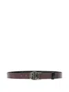 Roberto Cavalli Reversible Crocodile-effect Belt In Brown
