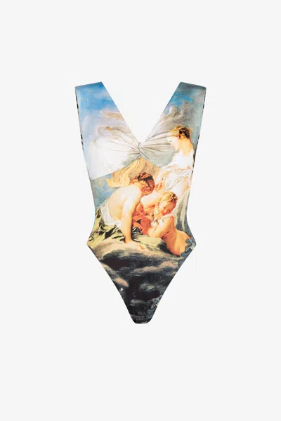 ROBERTO CAVALLI BADEANZUG MIT MALEREI-PRINT