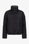 Roberto Cavalli Reversible Tiger Camu Print Puffer Jacket In Black