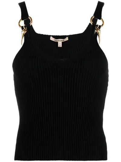 Roberto Cavalli Tanktop Aus Geripptem Strick In Black