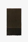 Roberto Cavalli Ribbed-knit Wool Scarf In Dark Green