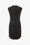 Roberto Cavalli Ribbed Mini Dress With Jc Monogram In Black