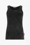 Roberto Cavalli Ribbed Tank Top With Jc Monogram In Black