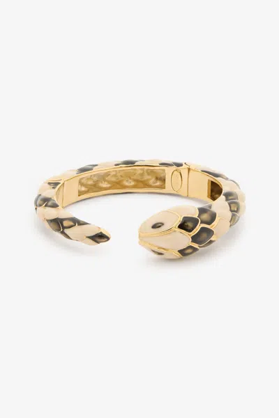 Roberto Cavalli Rigid Bracelet With Snake Design In Black