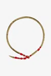 Roberto Cavalli Rigid Necklace With Snake And Decoration In Red