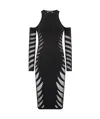 Roberto Cavalli Midi Dress With Perforated Pattern