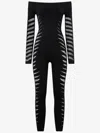 Roberto Cavalli Jumpsuit With Perforated Zebra Pattern In Black