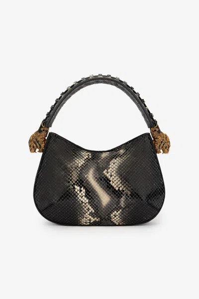 Roberto Cavalli Roar Bag Snake Printed In Multi