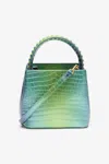 Roberto Cavalli Roar Bag With Crocodile Print In Light Blue