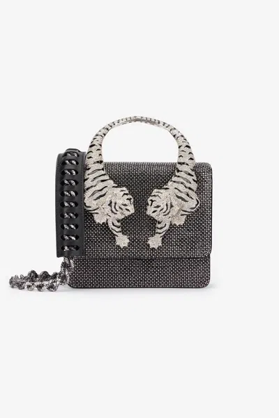 Roberto Cavalli Roar Bag With Rhinestones In Black