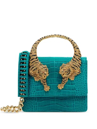 Roberto Cavalli Roar Crocodile-effect Tote Bag In Blue