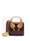 Roberto Cavalli Roar Crocodile-print Mini Bag In Rot