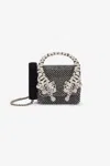 Roberto Cavalli Roar Phone Case With Sequins And Tigers In Black