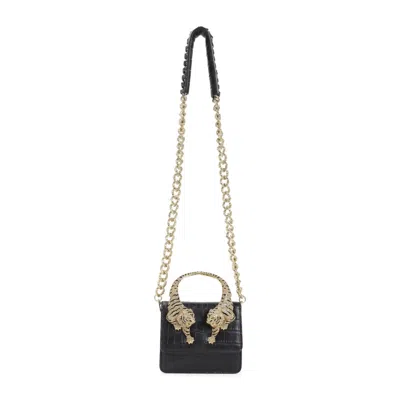 Roberto Cavalli Roar Small Flap Shoulder Bag In Black