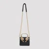 Roberto Cavalli Crocodile-embossed Leather Handbag With Tiger Handle In Black