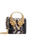 Roberto Cavalli Roar Tiger-handle Mini Bag In Black