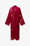 Roberto Cavalli Robe With Rose And Python Pattern In Red