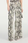 Roberto Cavalli Rock Cargo Jeans With Python Print In Animal Print