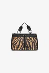 Roberto Cavalli Roma Bag In Light Brown/black