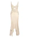Roberto Cavalli Langes Kleid Mit Wall Print In Neutrals