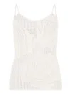 Roberto Cavalli Rose Cutout Top In White