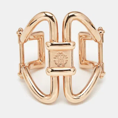 Pre-owned Roberto Cavalli Rose Gold Tone Cuff Bracelet