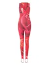 Roberto Cavalli Rose-print Sleeveless Jumpsuit In Red