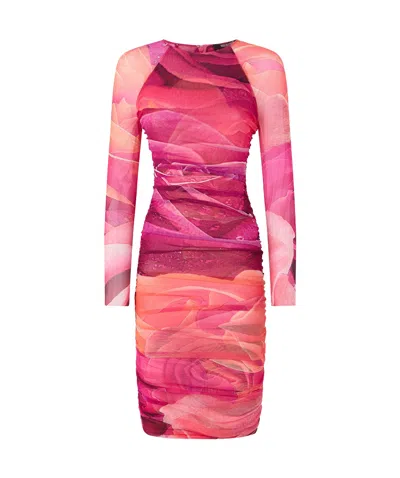 Roberto Cavalli Rose-print Midi Dress