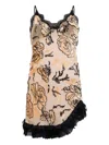 Roberto Cavalli Rose-print Ruffled Dress In Multi