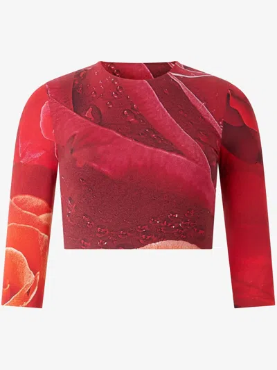 ROBERTO CAVALLI ROSE-PRINT T-SHIRT