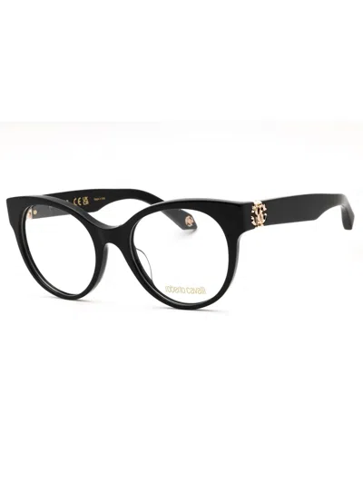 Roberto Cavalli Round Acetate Eyeglasses For Women In Black
