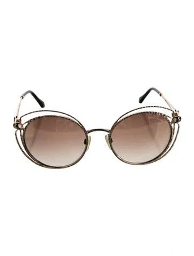 Pre-owned Roberto Cavalli Round Gradient Sunglasses In Black