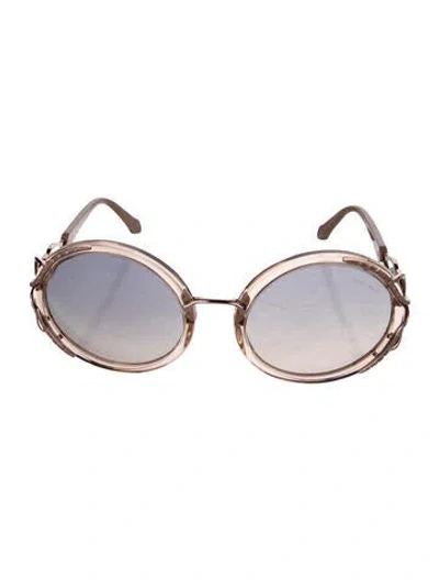 Pre-owned Roberto Cavalli Round Gradient Sunglasses In Pink
