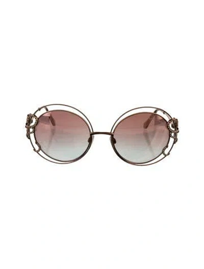 Pre-owned Roberto Cavalli Round Gradient Sunglasses In Purple