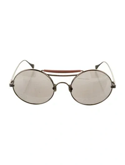 Pre-owned Roberto Cavalli Round Mirrored Sunglasses In Pink/silver
