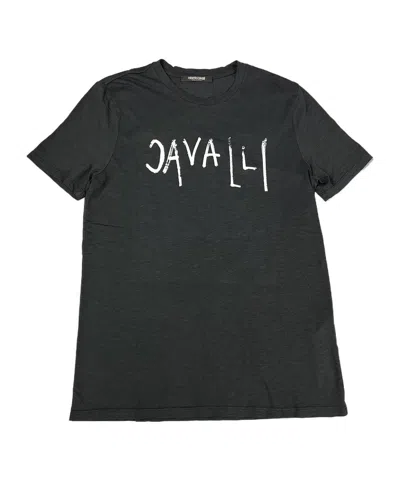 Roberto Cavalli Round-necked Logo T-shirt In Black