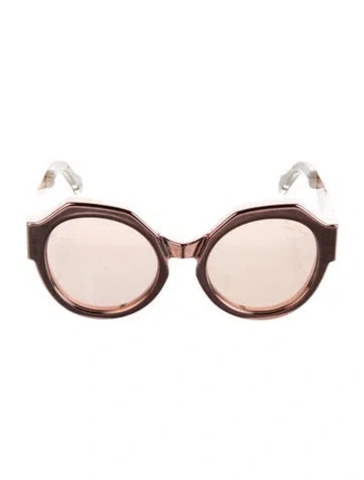 Pre-owned Roberto Cavalli Round Tinted Sunglasses In Pink