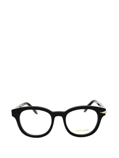 Roberto Cavalli Round-frame Glasses In Black