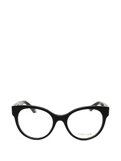 Roberto Cavalli Round-frame Glasses In Black