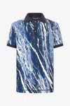 Roberto Cavalli Rubane Print Polo In Blue