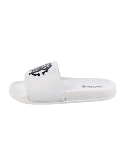 Pre-owned Roberto Cavalli Rubber Slides In White