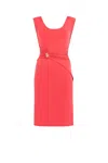 Roberto Cavalli Ruched Dress In Red