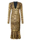 Roberto Cavalli Ruched Leopard-print Midi Dress In Animal Print